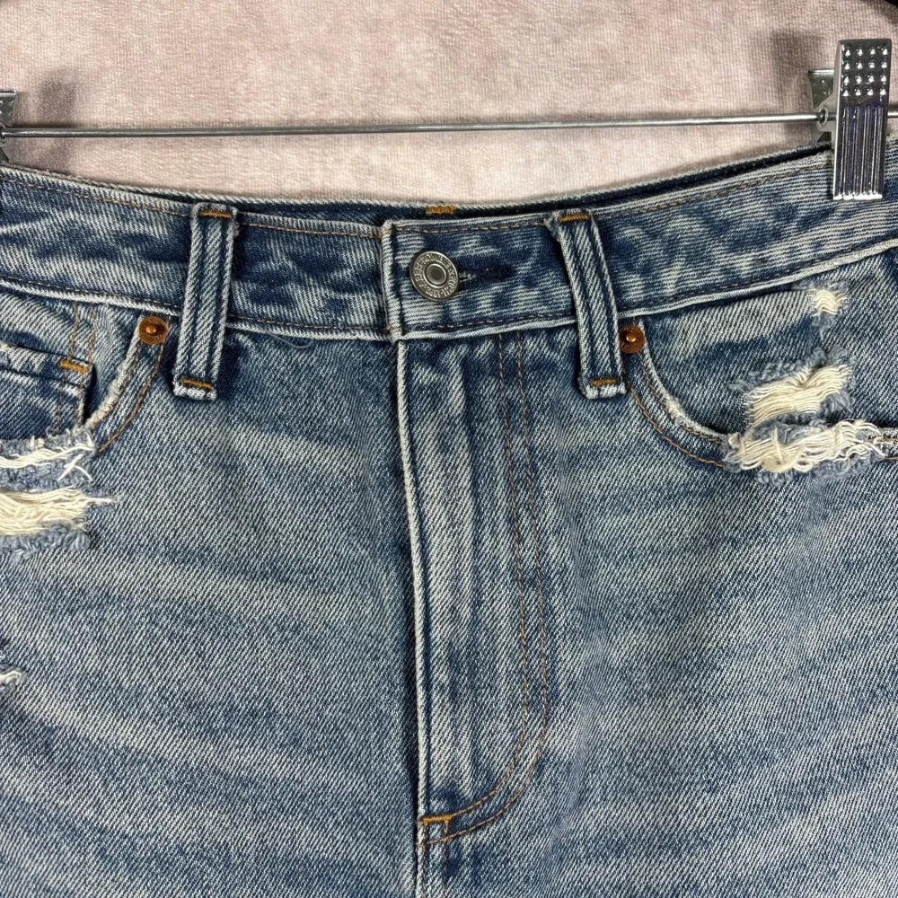 Abercrombie & Fitch Zoe Vintage Mini Skirt Womens 26/2‎ Blue Denim Distressed